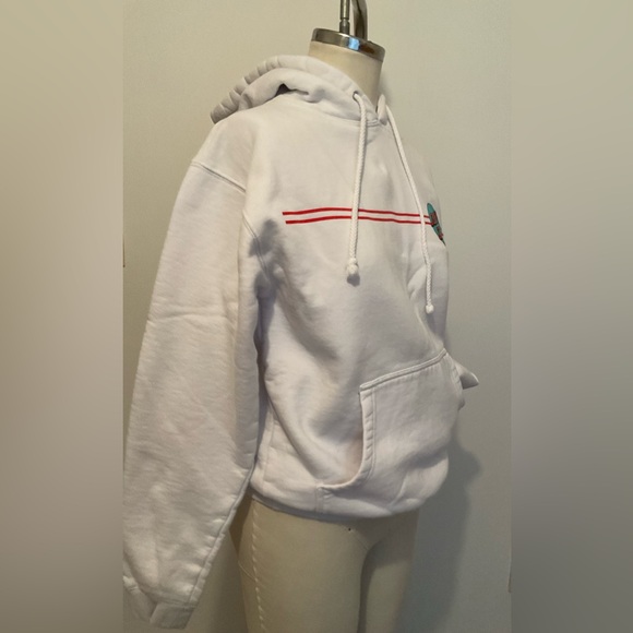 Santa Cruz Skateboards White Hooded Sweatshirt with Logo and Stripes. - Picture 7 of 9
